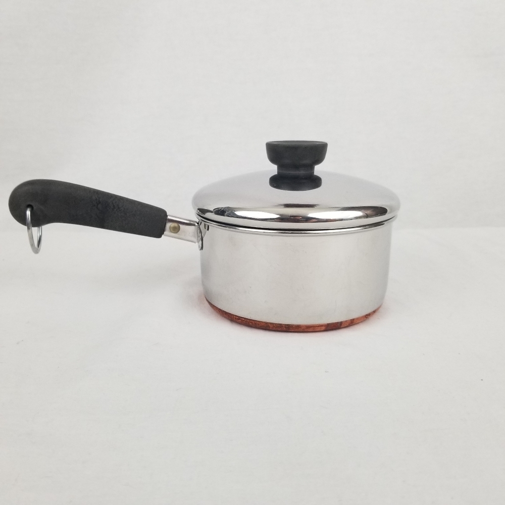 1 quart  Reverware Copper Clad Stainless Steel pot.